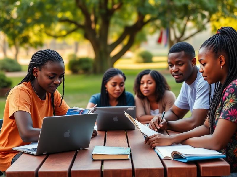 Students studying together